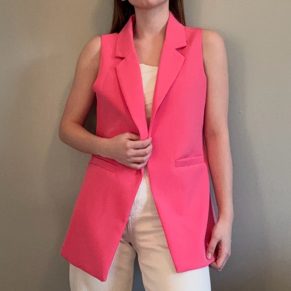 NWOT Sincerely Jules hot pink blazer vest. - Picture 5 of 7